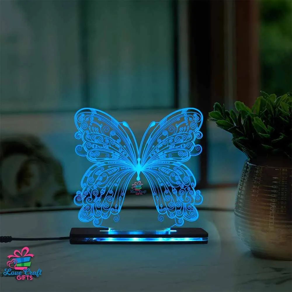 3d Acrylic Multi-Colored Butterfly LED Lamp