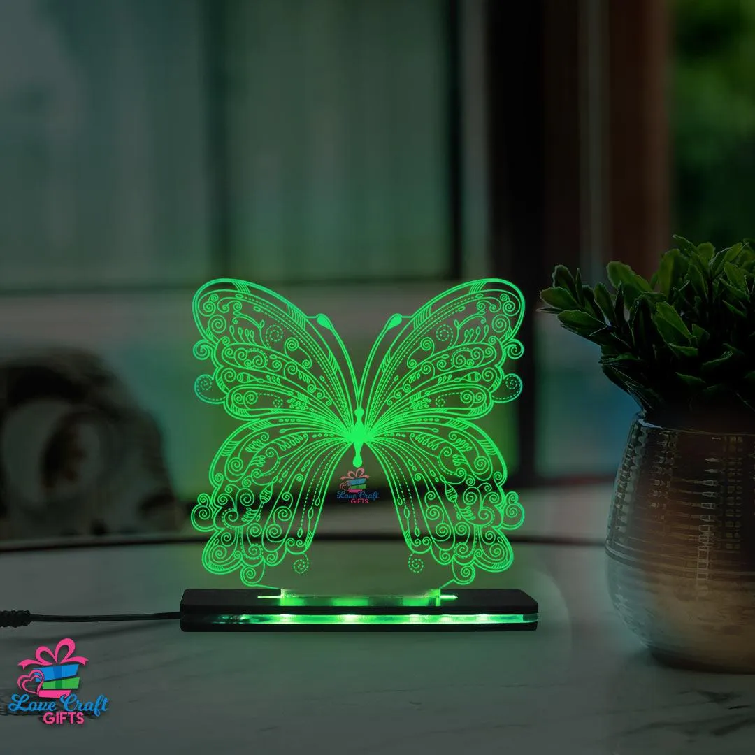 3d Acrylic Multi-Colored Butterfly LED Lamp