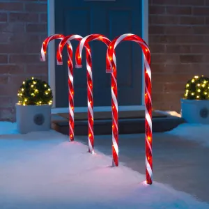 4 Red Candy Cane Lights