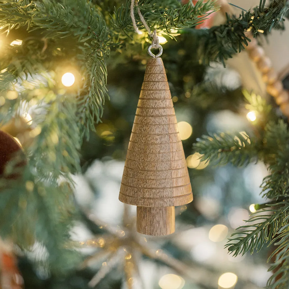 5" Wooden Tree Christmas Ornaments