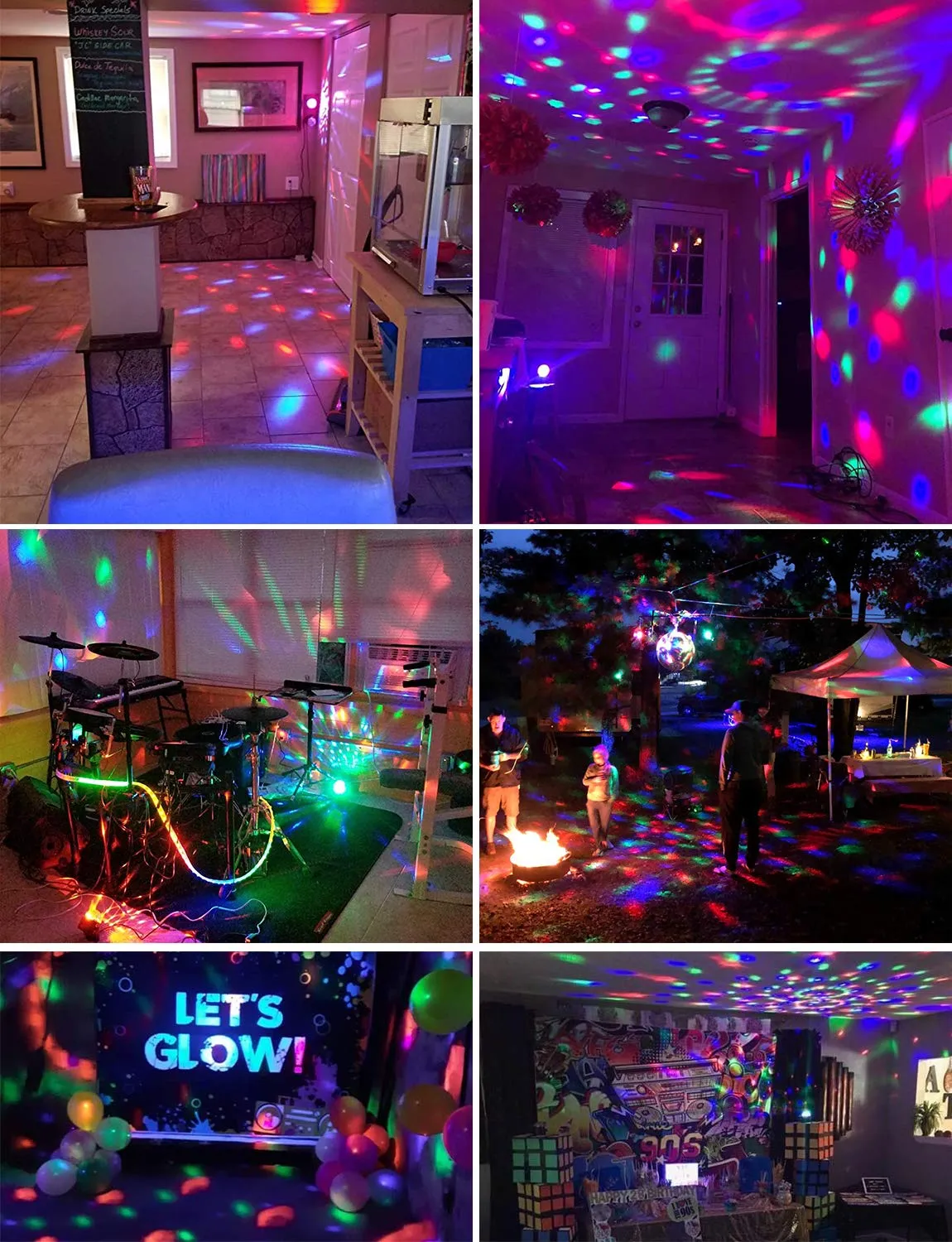 7 Modes Disco Ball Strobe Lamp Stage Light Sound Activated Party Lights with Remote Control Dj Lighting for Dance Parties