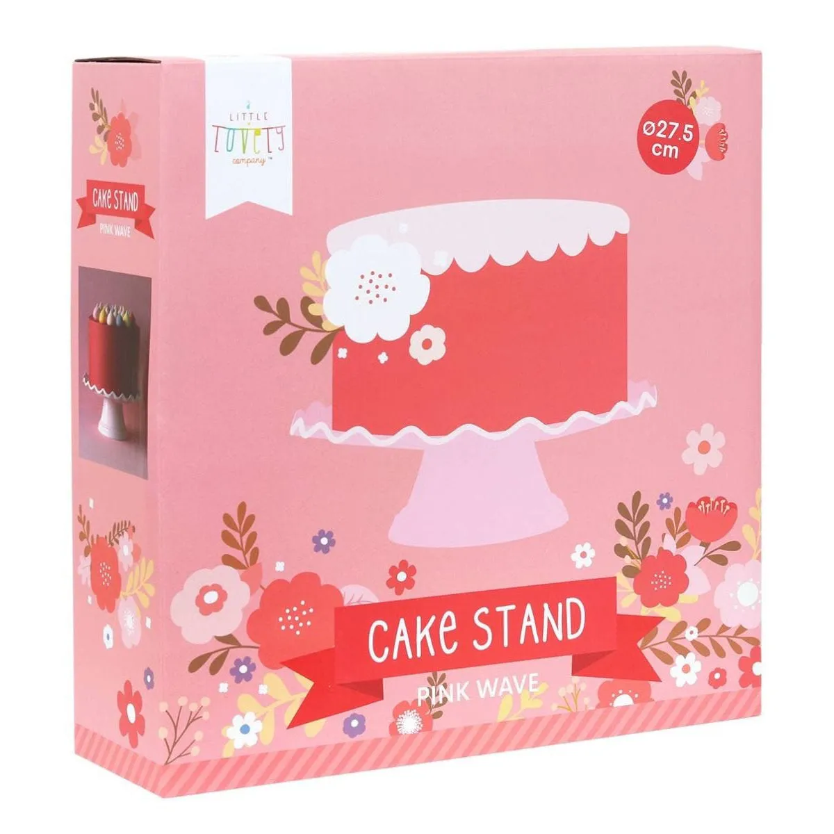 A Little Lovely Company Cake Stand: Wave – Pink