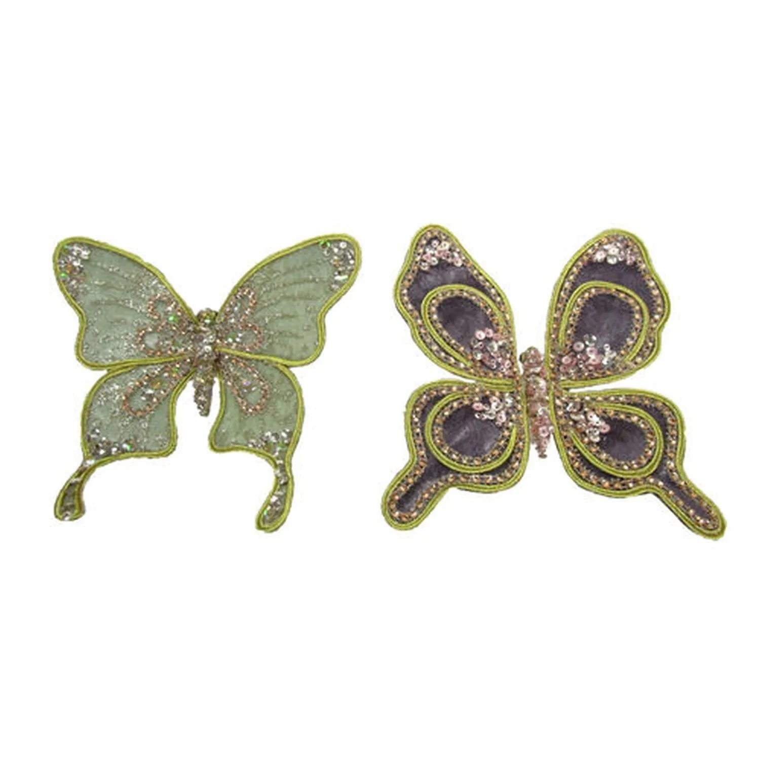 A Very Fairy Christmas Set Of 2 Assortment Glitter Jeweled Butterflies