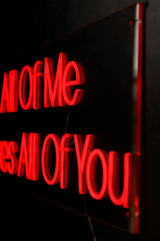 All Of Me Loves All Of You Neon Wall Light