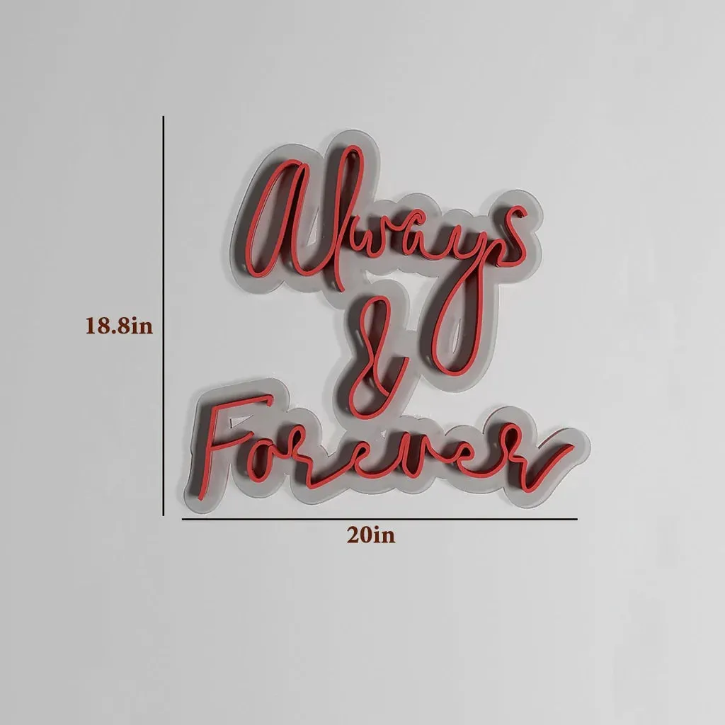 Always & Forever Text Neon LED Light