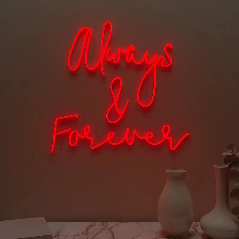 Always & Forever Text Neon LED Light