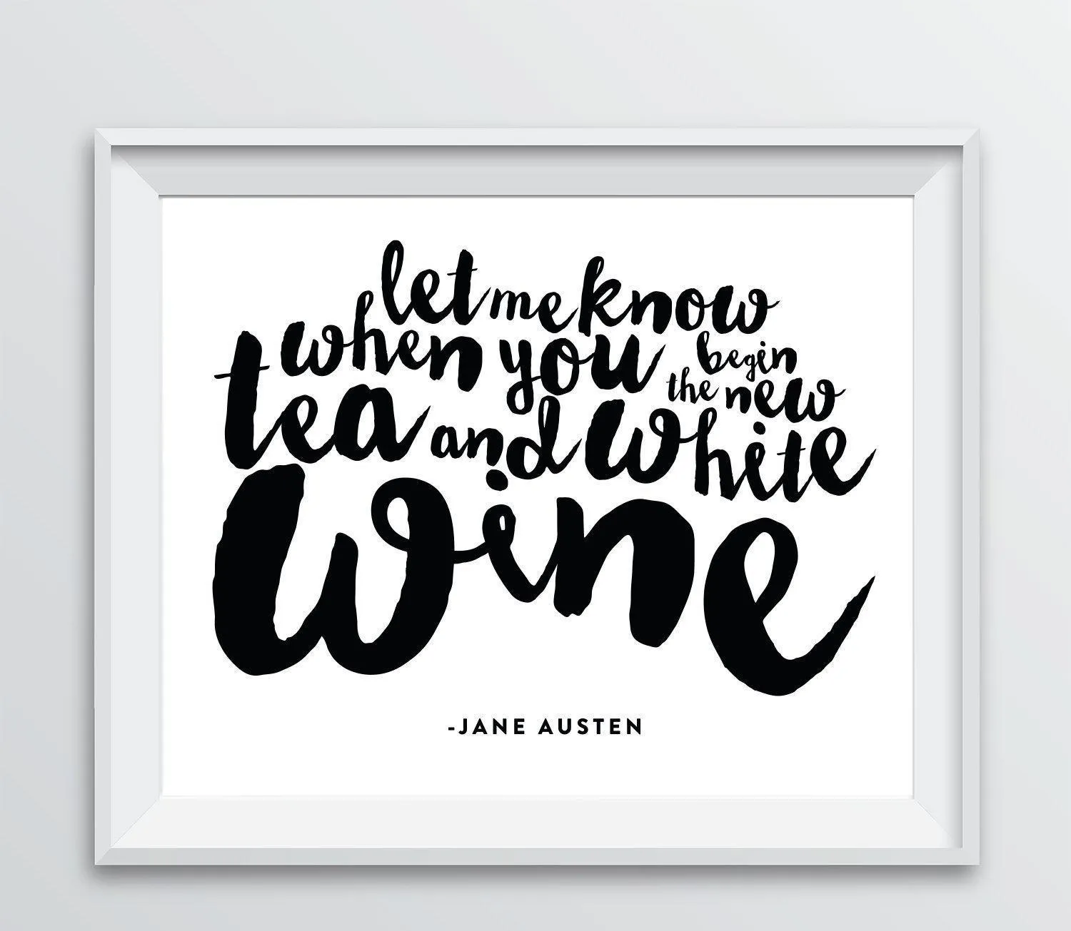 Andaz Press 8.5 x 11 Wine Wall Art Decor Sign, Freehand Black & White Style Poster