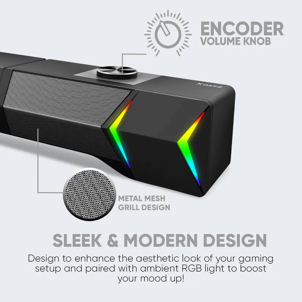 Armaggeddon X-Bar 2 Detachable Gaming Sound Bar Stereo SoundBar