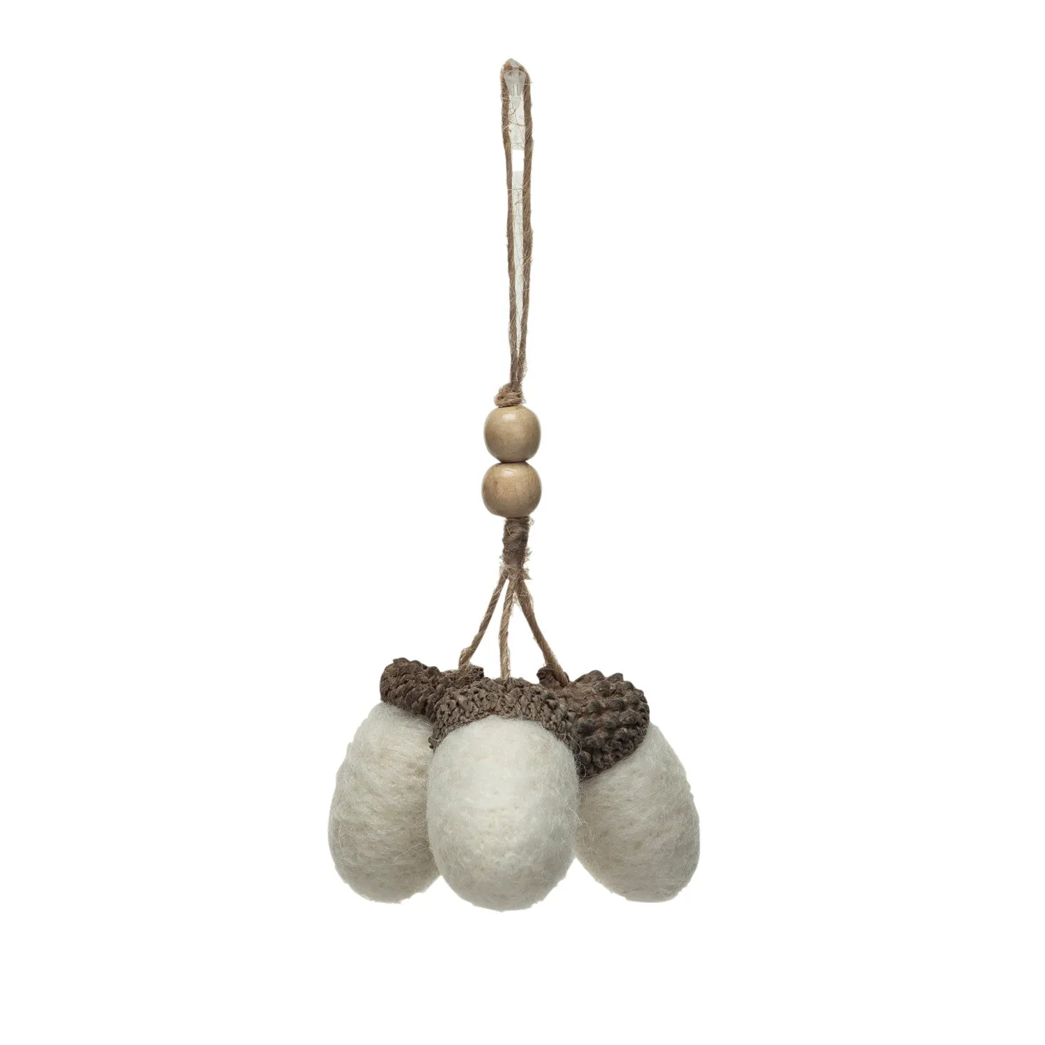 Beaded Felt Acorn Ornament