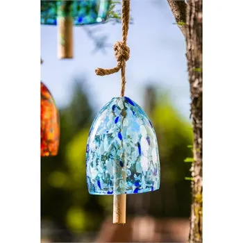 Bell Chime - Art Glass Speckle (Light Blue)