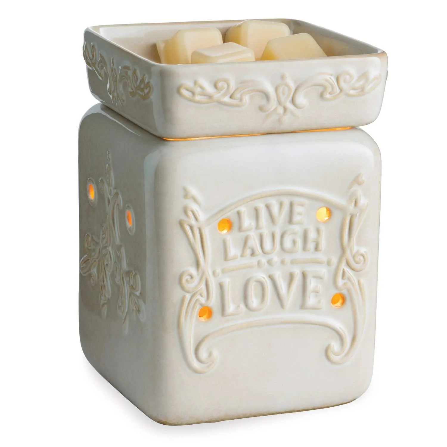 CANDLE WARMERS ETC. Illumination Fragrance Warmer- Light-Up Warmer for Warming Scented Candle Wax Melts and Tarts or Essential Oils to Freshen Room, Live Well