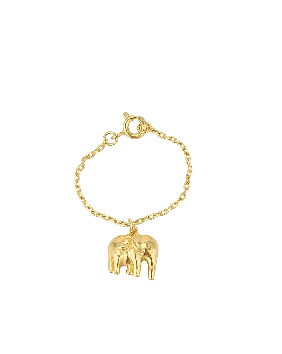 Carlton London Gold Plated Elephant Shape Non-Studded Watch Charm For Women