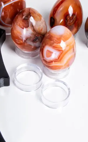 Carnelian Eggs with Stands