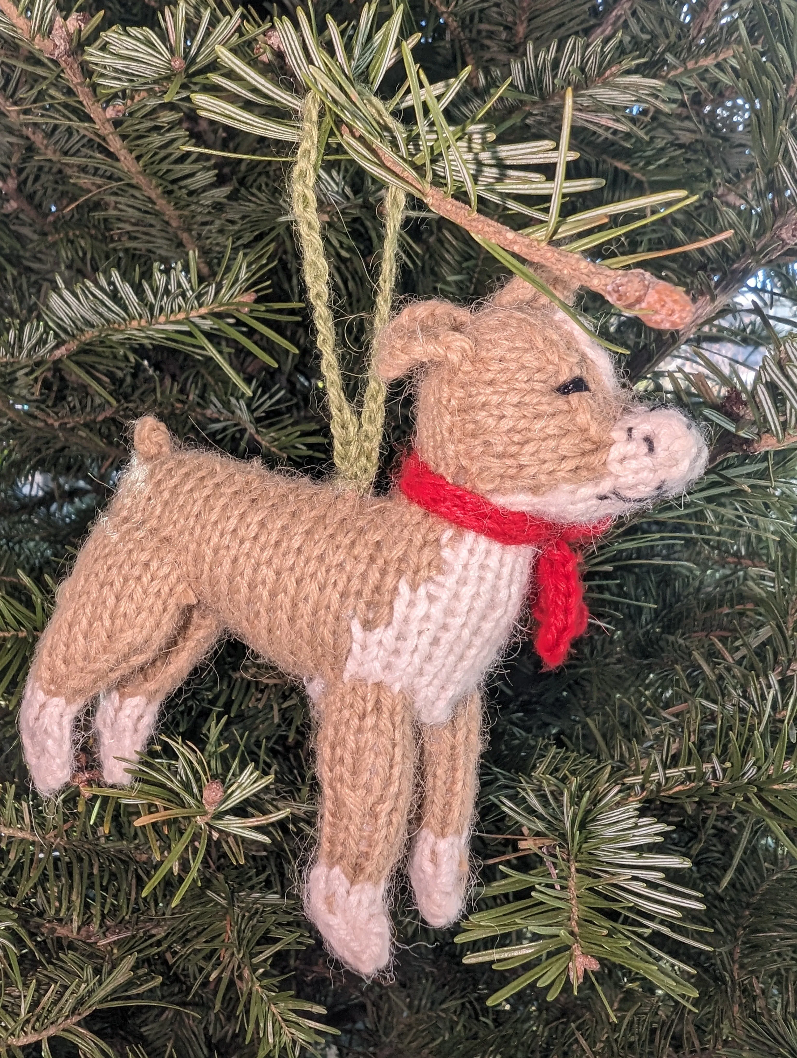 Chihuahua Dog Hand Knit Christmas Ornament