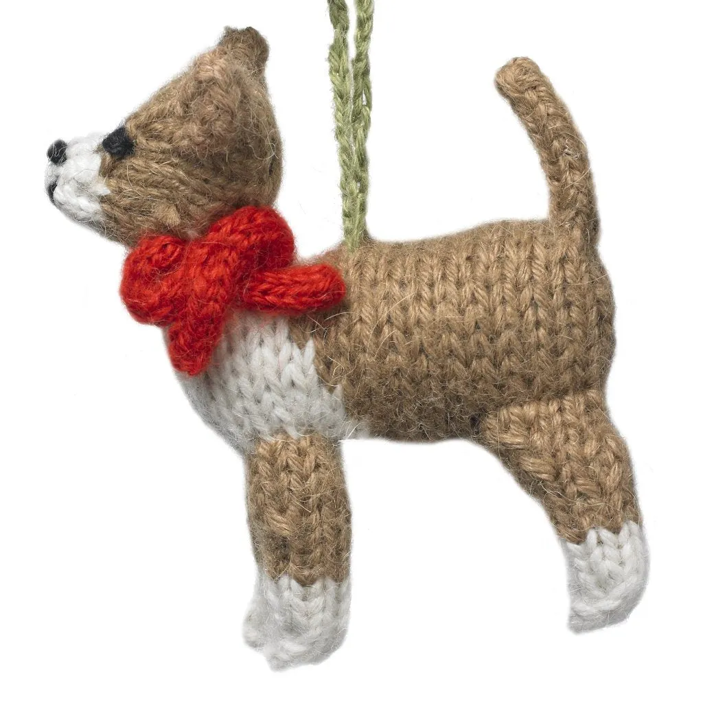 Chihuahua Dog Hand Knit Christmas Ornament