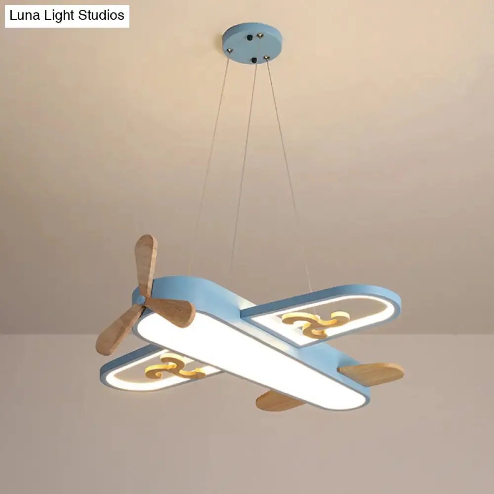 Childrens Plane Shaped Hanging Lamp Acrylic Bedroom LED Chandelier Pendant Light