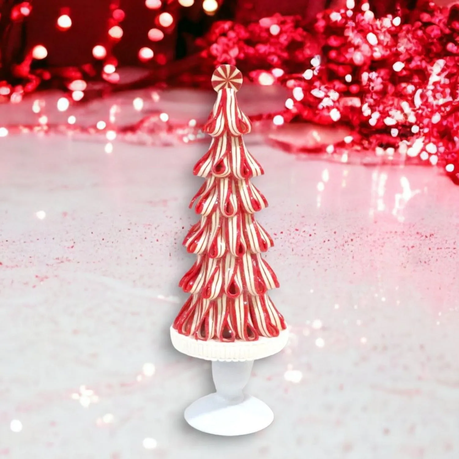 Christmas Carousel Collection Candy Towne 15-Inch Peppermint Ribbon Tree