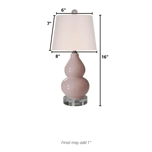 Classic Blush Double Gourd Table Lamp