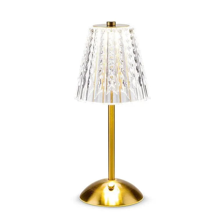 Crystal Shade LED Table Light - Gold