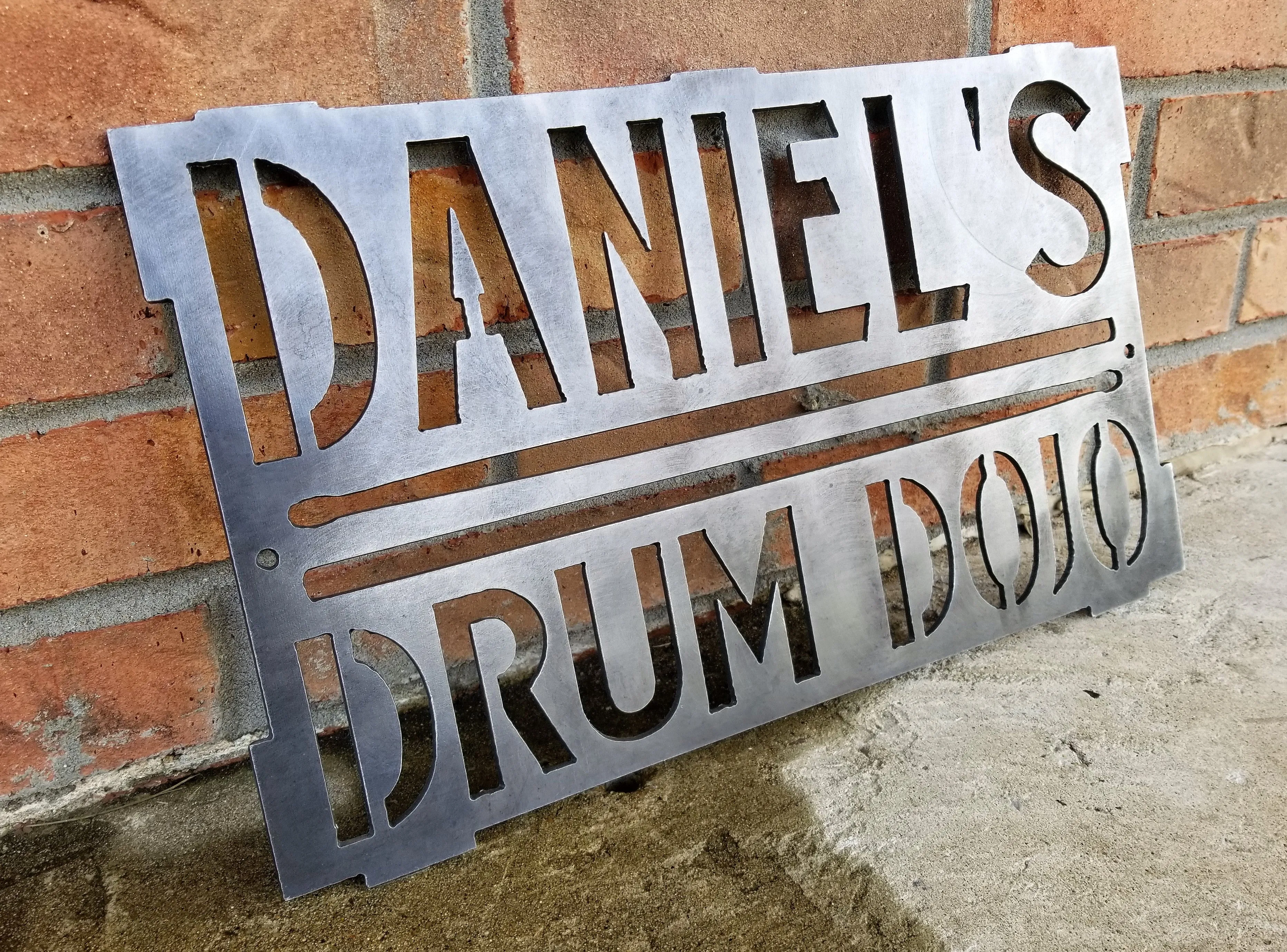 Custom Drum Room Sign - Drum Dojo, Personalized Music Room Decor, Studio Wall Art, Man Cave Signs