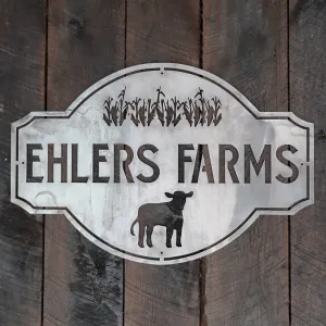 Custom Vintage Metal Farmhouse Sign - Personalized Family Name Farm Wall Art, Farm Animal, Porch Signs