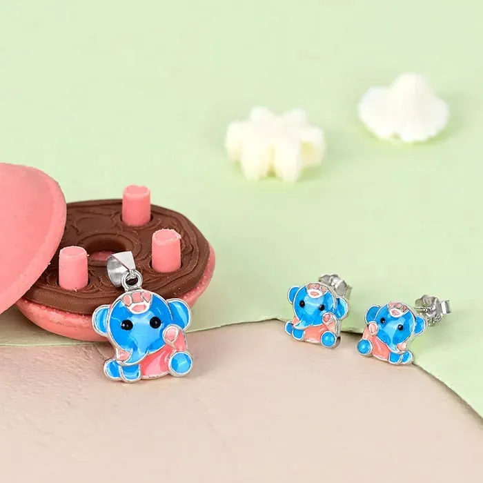 Cute Elephant Pendant Set