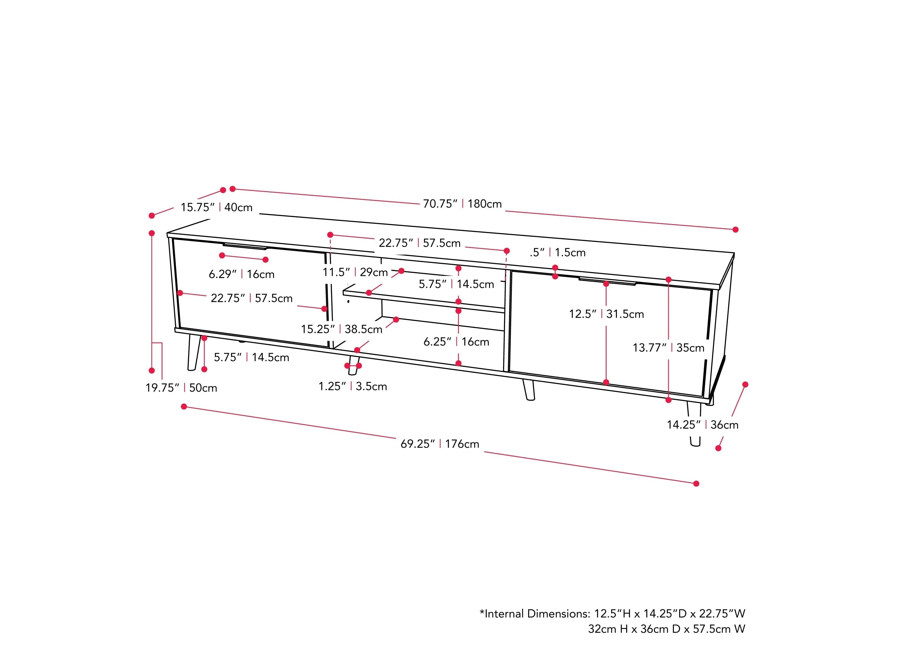 Dark Grey TV Bench for TVs up to 85"