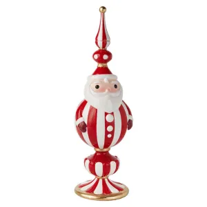 December Diamonds Candy Cane Lace Peppermint Santa Orb