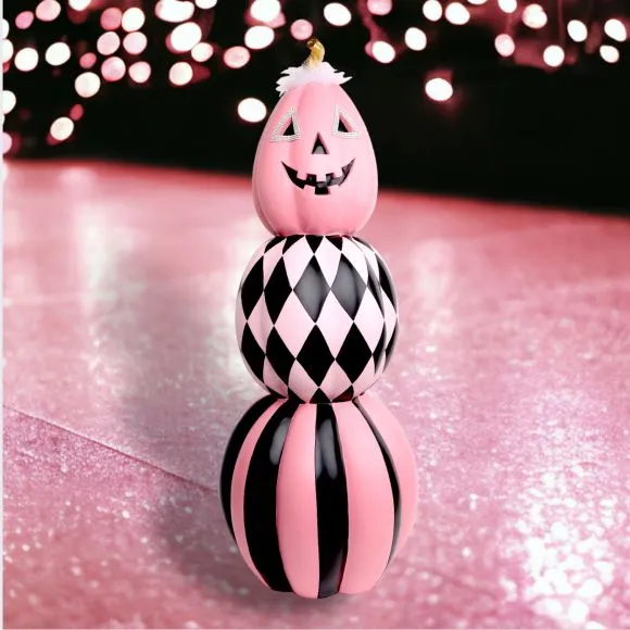 December Diamonds Halloween Boo Ville Pink Pumpkin Stack