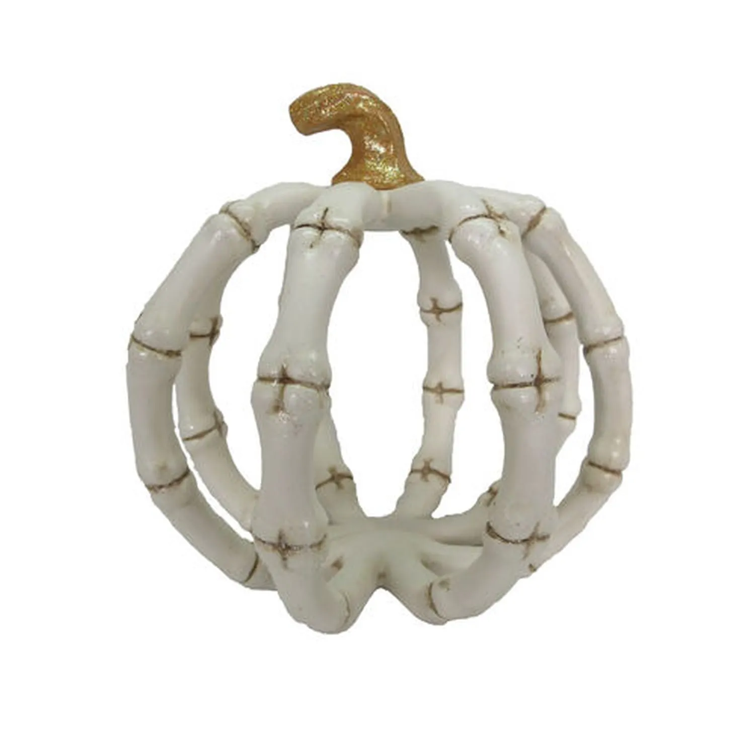 December Diamonds Halloween Carnival 8" Bone Pumpkin