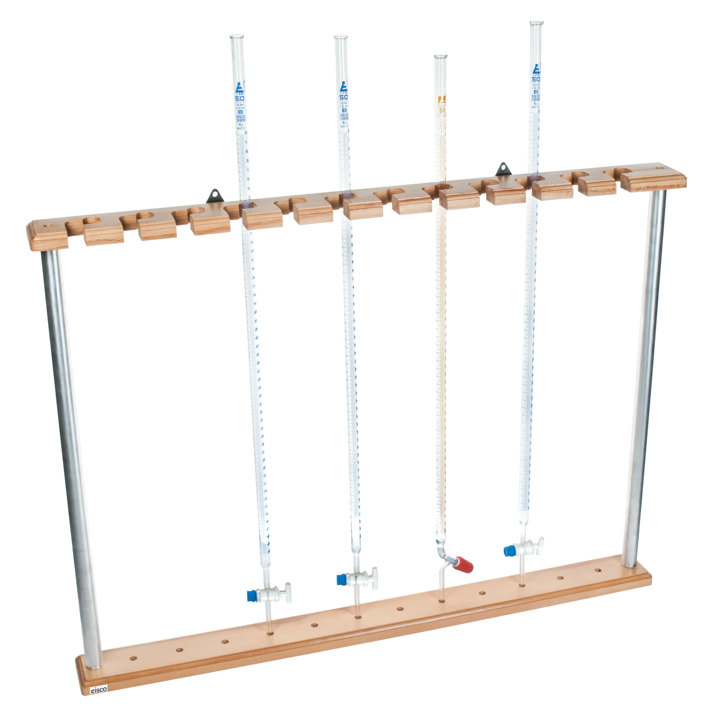 Eisco Labs Buret Rack, Natural Wood, 12 Buret Capacity