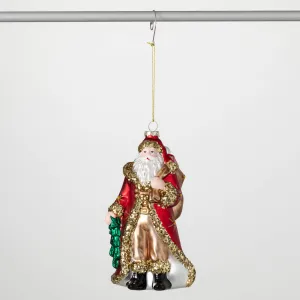 Fancy Glass Santa Ornaments