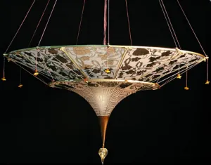 Fortuny-Style Chandelier In Murano Glass