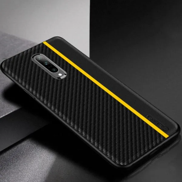 Frosted Carbon Fiber PU Leather Protective Case - OnePlus