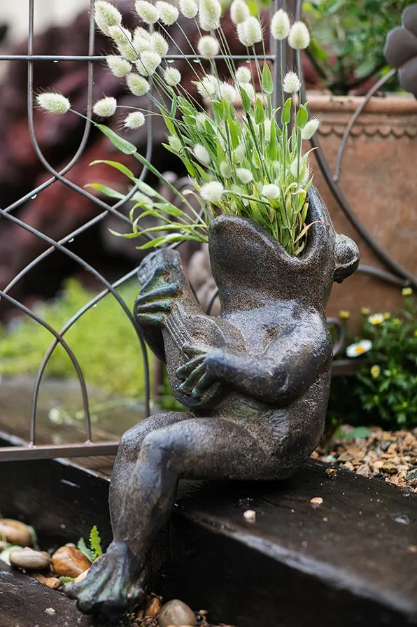 Garden Animal Statues, Unique Modern Garden Sculptures, Frog Flowerpot for Garden Decoration, Beautiful Cute Frog Statues, Creative Villa Outdoor Gardening Ideas