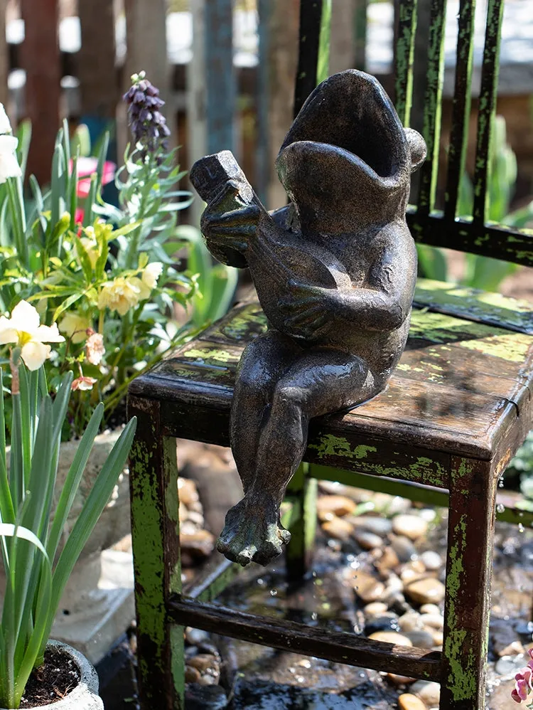 Garden Animal Statues, Unique Modern Garden Sculptures, Frog Flowerpot for Garden Decoration, Beautiful Cute Frog Statues, Creative Villa Outdoor Gardening Ideas