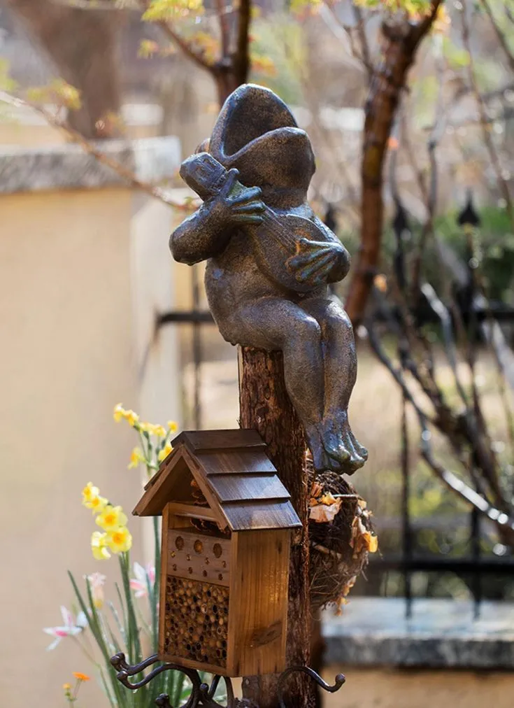 Garden Animal Statues, Unique Modern Garden Sculptures, Frog Flowerpot for Garden Decoration, Beautiful Cute Frog Statues, Creative Villa Outdoor Gardening Ideas