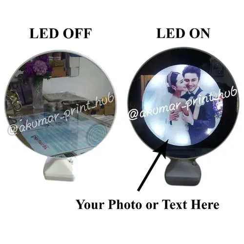 Generic Leemzon Plastic Round Magic Mirror Tabletop Photo Frame (White)(Framed )