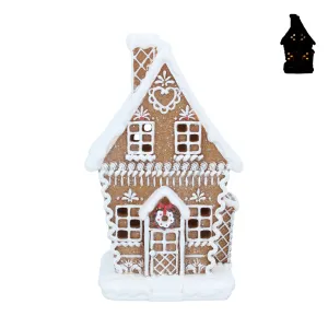 Gisela Graham White Iced LED Gingerbread House Medium