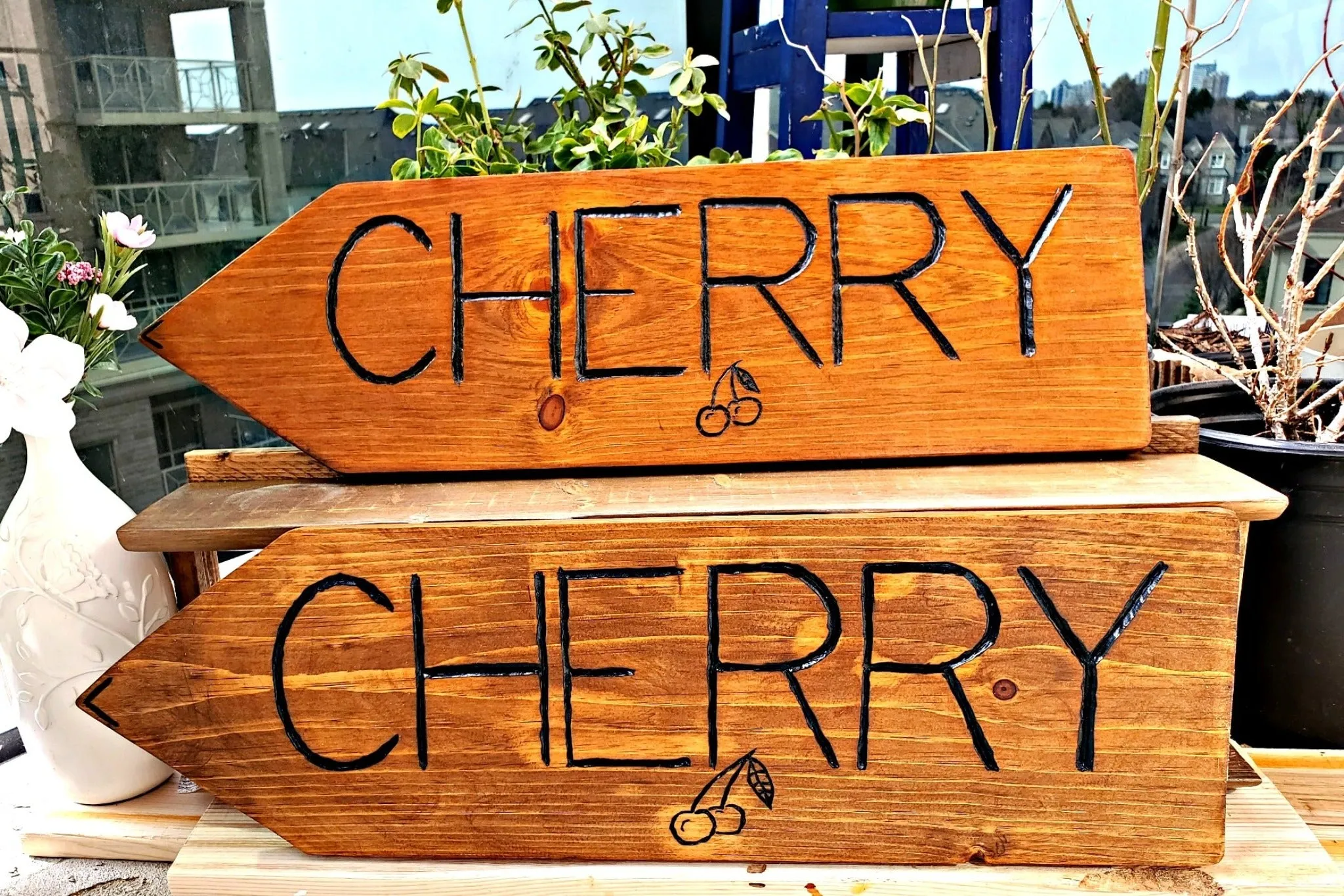 Hand Carved Outdoor Signs, Directional