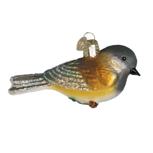 Handblown Glass Ornament - Black Capped Chickadee