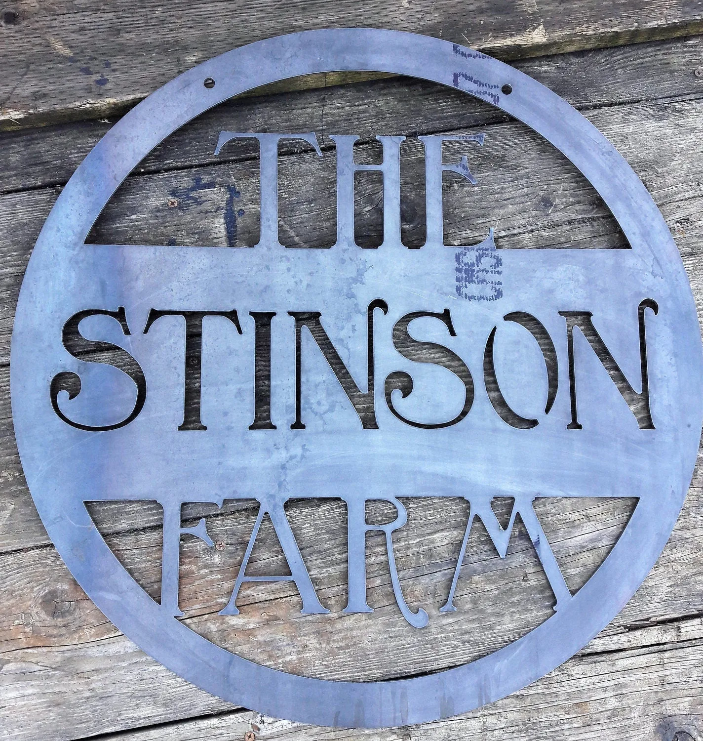 Hanging Farm Sign - Personalized Metal Sign - Personalized Family Name Sign, Rustic Interior Decor