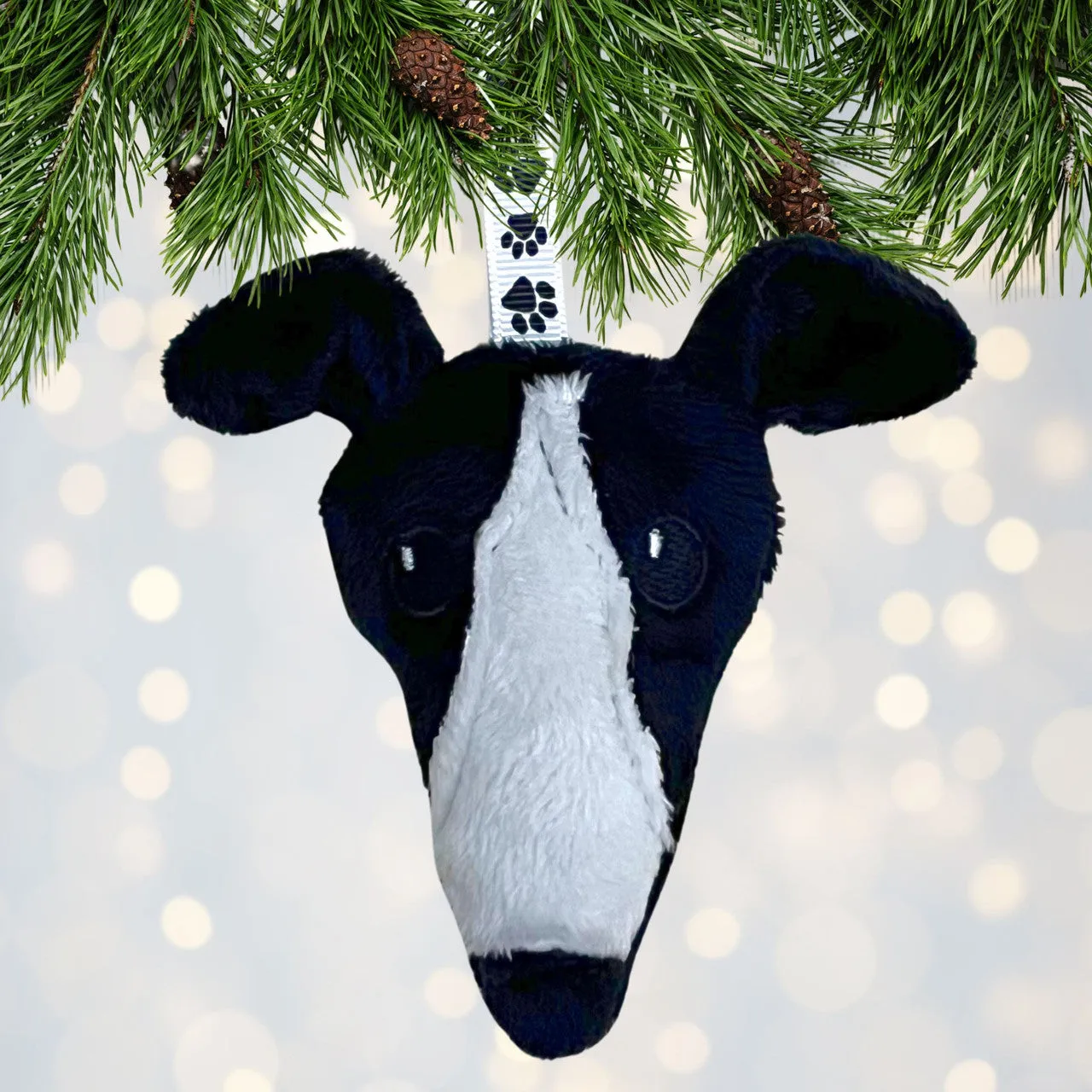 Houndie Head Ornament Black with Blaze