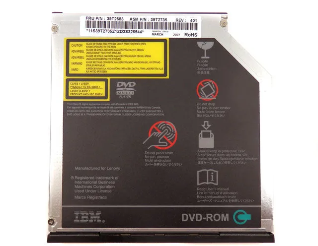 IBM Lenovo Thinkpad Z60 Z61 T60 T61 DVD-Rom Ultrabay Slim Drive 39T2683