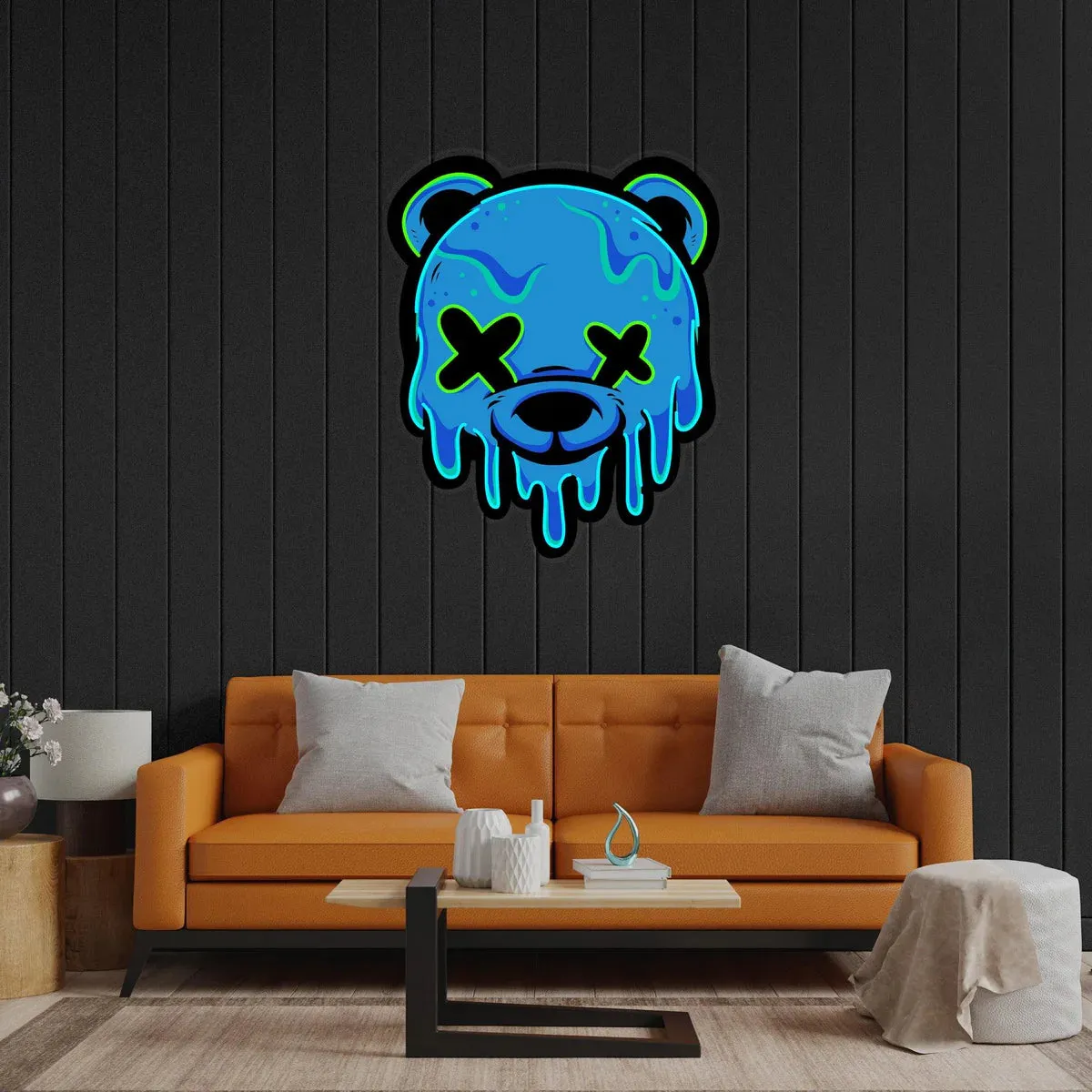 Iced Bear Neon Sign - Modern Art Decor, Bear Neon Light, Vibrant Wall Art, UV Printed LED Light,for Bar Shop Home Wall Kitchen Decor