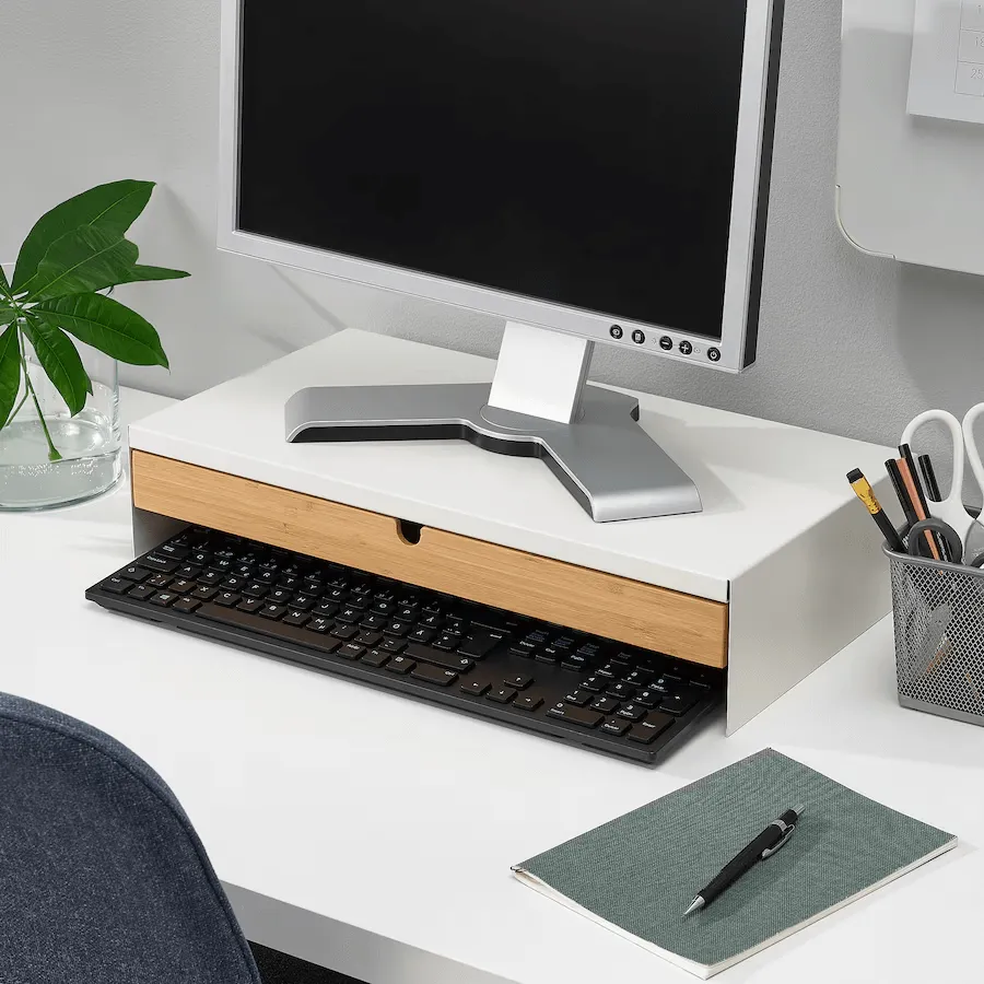 IKEA - Monitor Stand With Drawer - White