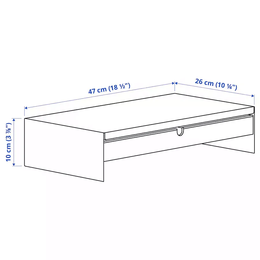 IKEA - Monitor Stand With Drawer - White