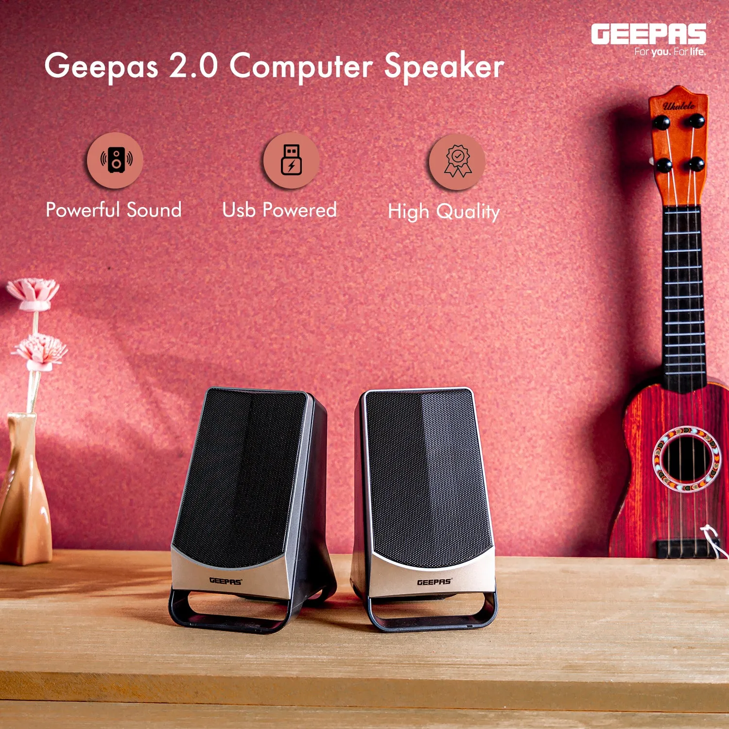 Immersive 2.0 Stereo USB Speakers For Laptop and PC