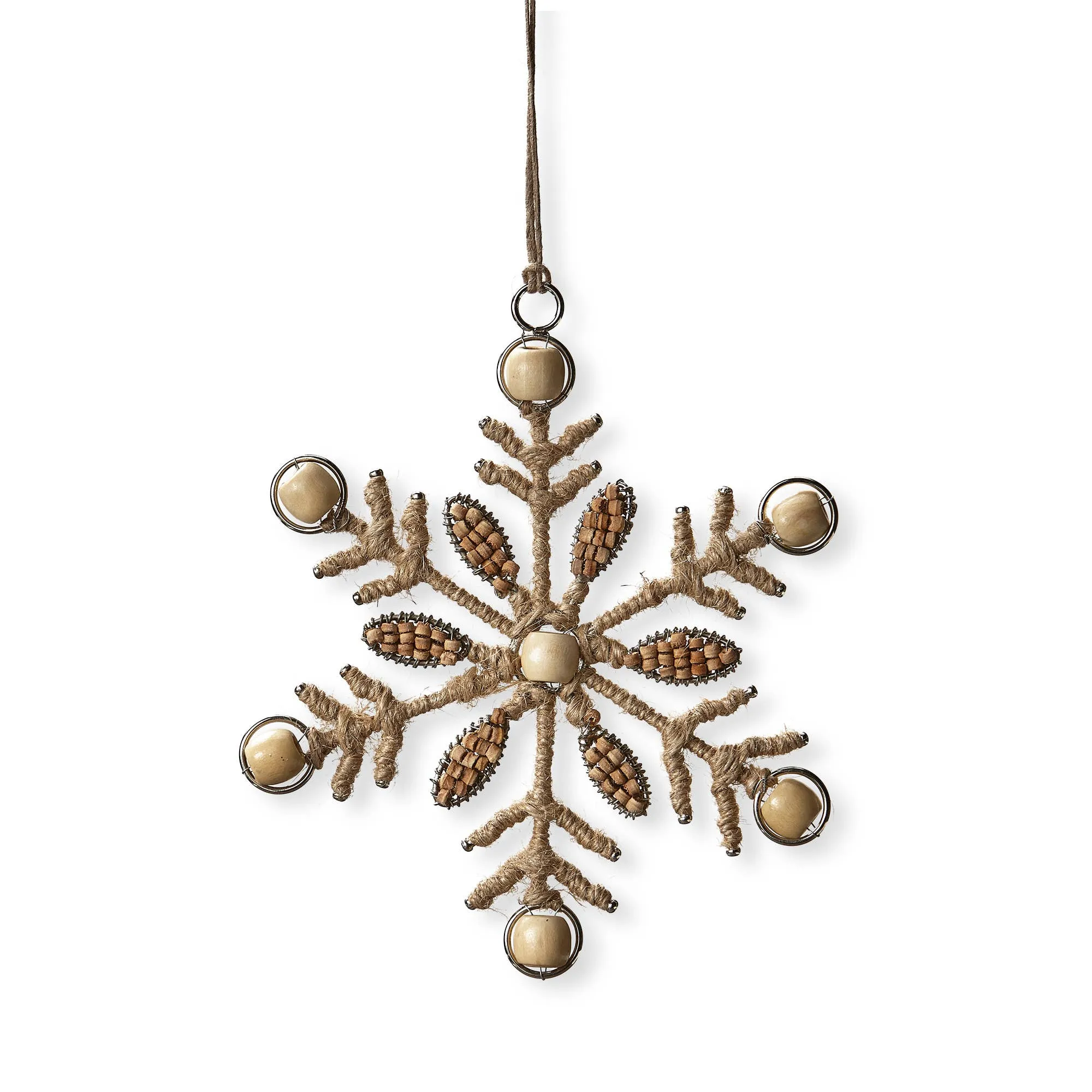 Jute Star Snowflake Christmas Ornament - Natural