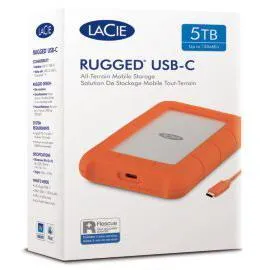 LaCie Rugged Mini 5TB USB-C Portable Hard Drive